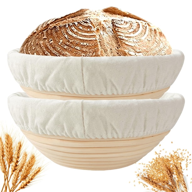 Cesta para hacer pan con forma de caracol con forma de dígito, 23 cm, redonda, juego de 2