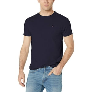 Camiseta Tommy Hilfiger Con Cuello Redondo Y Bolsillo Para Hombre, Color Azul Marino, Talla S
