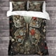 thumbnail image 3 of Juego de funda nórdica con estampado de flores y mariposas en 3D, funda nórdica colorida, juego de ropa de cama de 3 piezas para niños y niñas con cierre de cremallera., 3 of 3