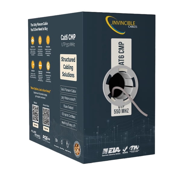 Cable Ethernet Cat6 Plenum Invincible Cables 305 m 550 MHz