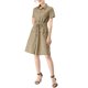 thumbnail image 2 of INSPIRE CHIC Vestido Mini de Mujer para Regreso a Clases con Ajuste y Vuelo, Cuello con Bolsillo, Cintura Elástica, Talla XL, Caqui Oscuro, 2 of 7