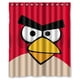 thumbnail image 1 of Cortina de ducha de pájaro enojado rojo, juego de cortina de baño con ganchos, tamaño 60 x 72 pulgadas, 1 of 3