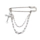 thumbnail image 1 of Broche de cadena larga colgante para hombres y mujeres, estilo retro, con pasadores de barra, imperdible, estilo punk, con cadenas, para suéteres, chal, cuello, abrigos, broches para niñas., 1 of 5