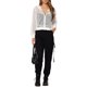 thumbnail image 2 of INSPIRE CHIC Chaqueta con puños acanalados para mujer, sudadera con capucha, chaqueta bomber de malla, talla L, color blanco, 2 of 6