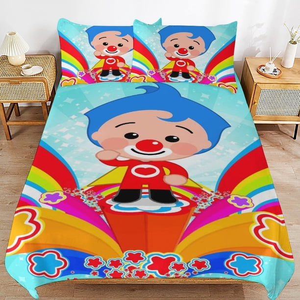 Plim Plim Bedding Sets Ultra Soft Skin-Friendly Duvet Cover 3 Piece, Cute Comforter Cover Bed Set for Boys Girls Kids