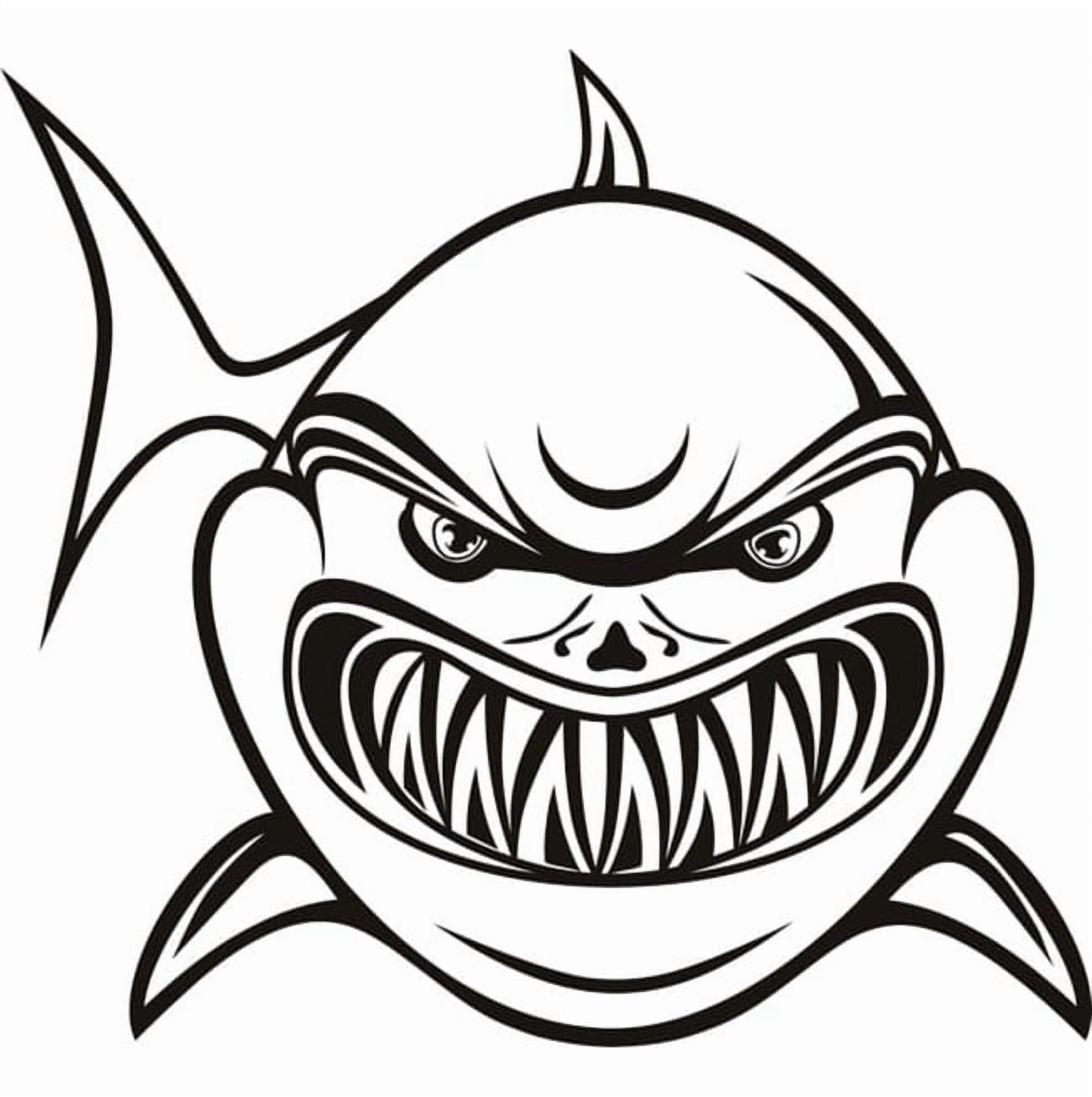 Rienda Libre Graphics - Decomural Angry Shark Under The Sea Ws-18312