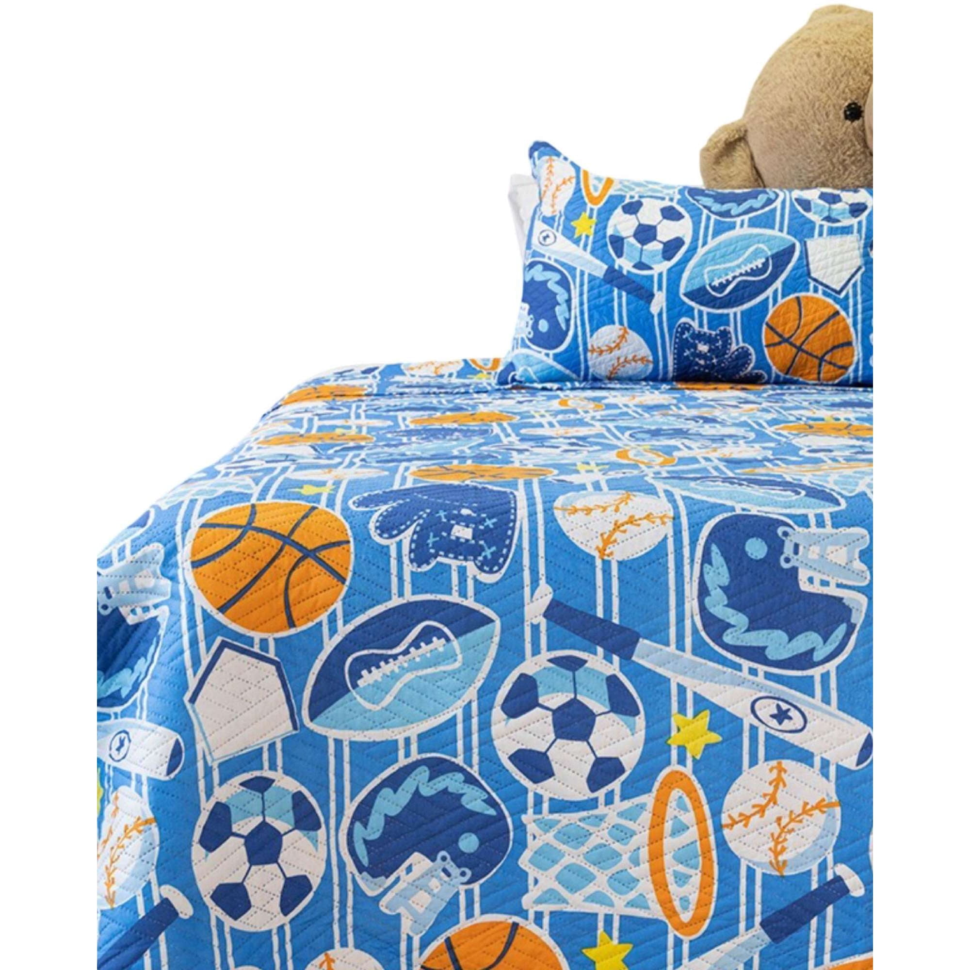 Doral - Cubrecama Quilt Primavera Verano Azul Pelotas