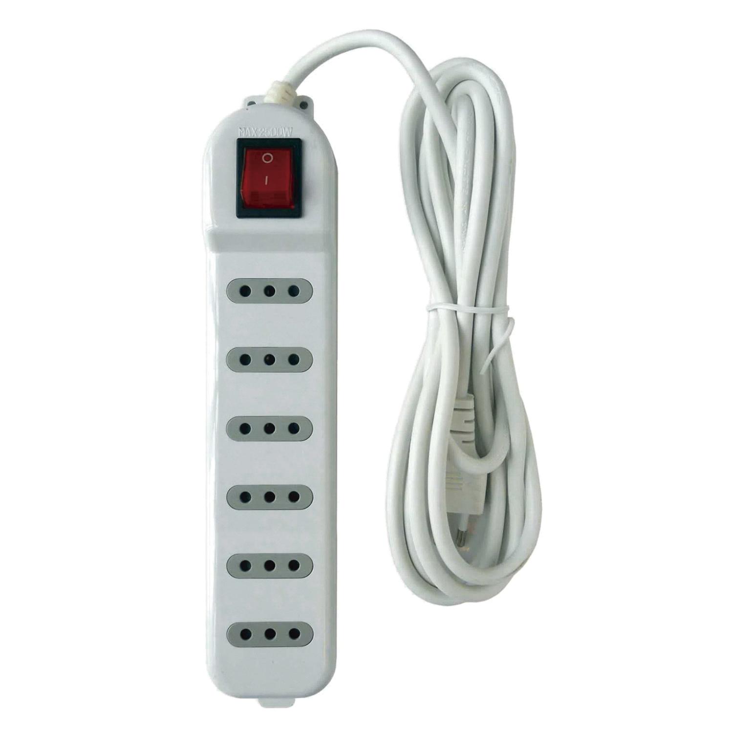 Macrotel - Zapatilla Alargador 3Mt 6 Entradas Blanco