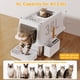 thumbnail image 3 of Caja de arena para gatos Mutrelenx XL de acero inoxidable con cubierta, 3 of 8