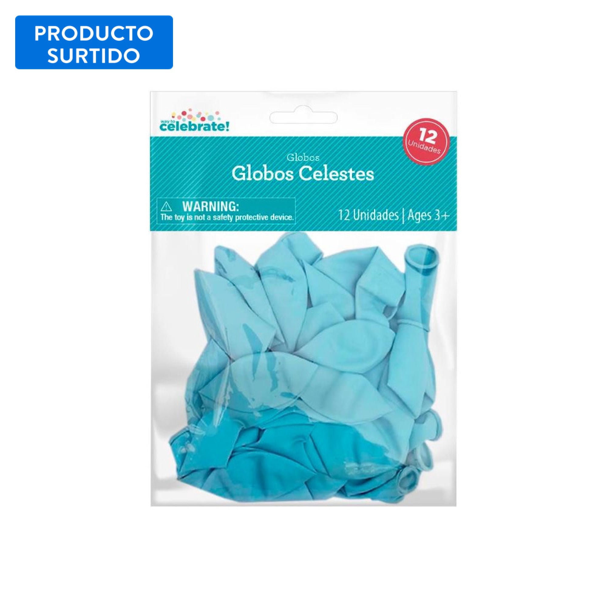 Set 12 Globos De Latex Color Celeste, 1 Un Way To Celebrate