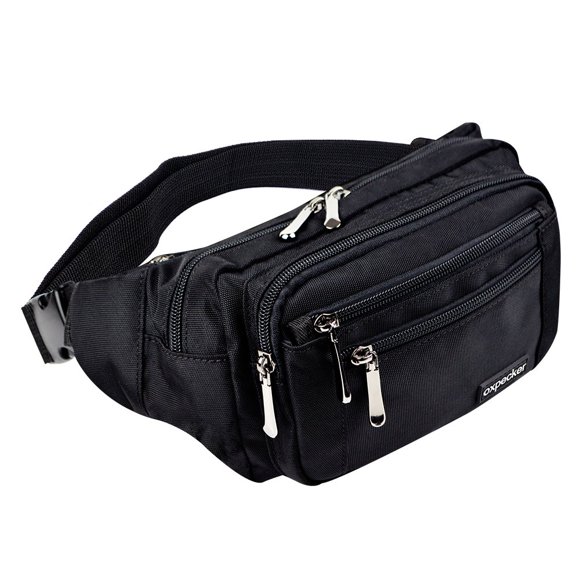 Riñonera Oxpecker negra con funda impermeable