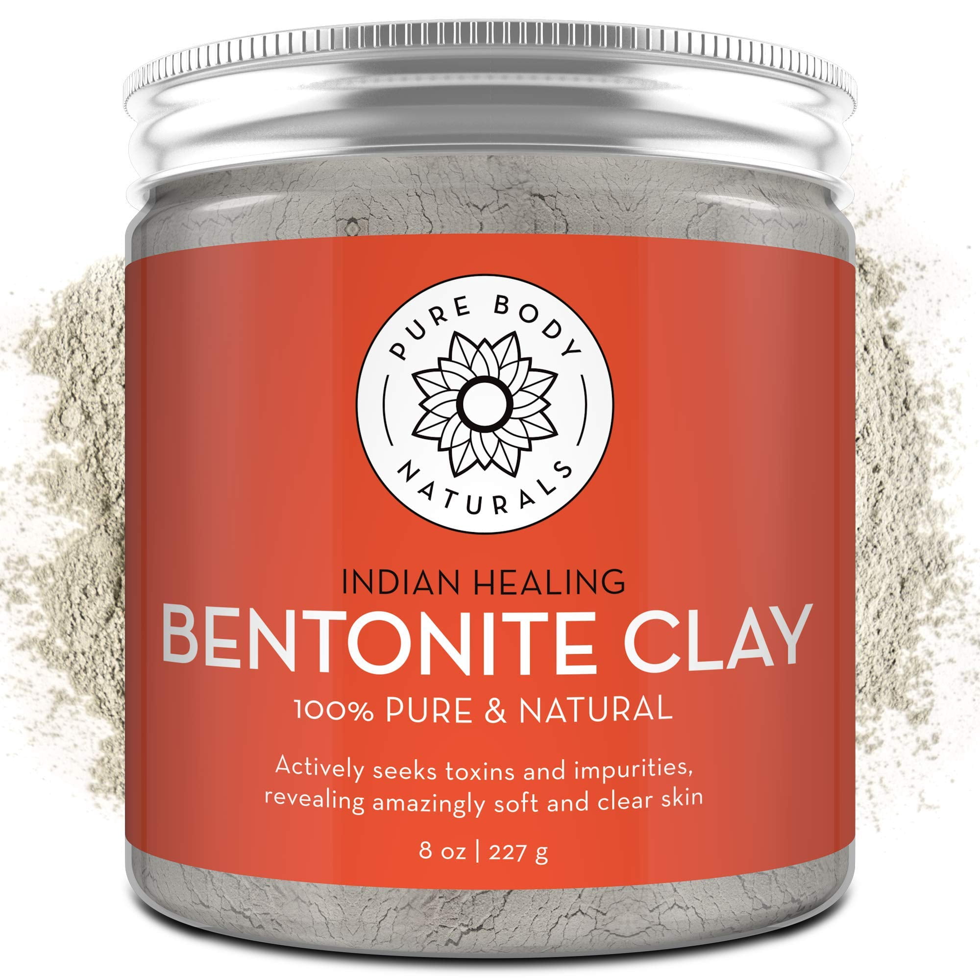 Bentonita En Polvo De Arcilla Pure Body Naturals, 240 Ml, Para Desintoxicación