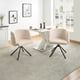 thumbnail image 2 of 270° Swivel Home Office Desk Chairs Set of 2,Modern Dining Chairs, Upholstered Bedroom Chairs with Metal Base,Makeup Chair for Vanity, for Living Room, Bedroom,Study Room,Dining Room(Beige), 2 of 3