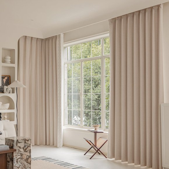Cortinas VisionaryHomeDesign 127 cm Beige Opacas de 2 Paneles