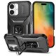 thumbnail image 1 of Funda Armada para iPhone 16 Plus con Tapa Deslizante y Soporte Magnético Giratorio Negro, 1 of 5