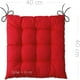 thumbnail image 4 of Juego de 4 cojines para silla rojos (40x40x6 cm) - cojines de asiento para sillas de jardín, sillas de cocina o comedor - cojines de silla cómodos, 4 of 7