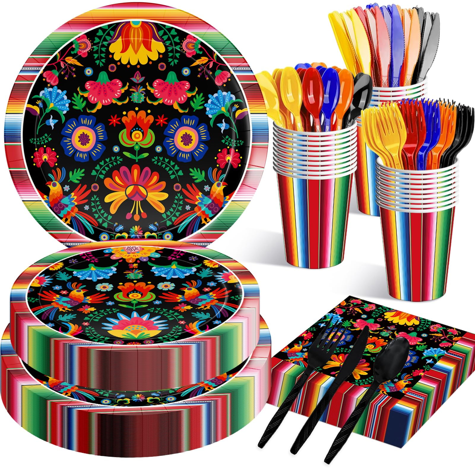 Juego De Vajilla Jremreo 175 Piezas, 25 Porciones, Mexican Fiesta