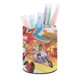 thumbnail image 1 of StuGo-theme Cylinder Pen Holder Pencil Organizer with Flannel Lining PVC Leather Material Cardboard Base for study work 10*8CM, 1 of 6