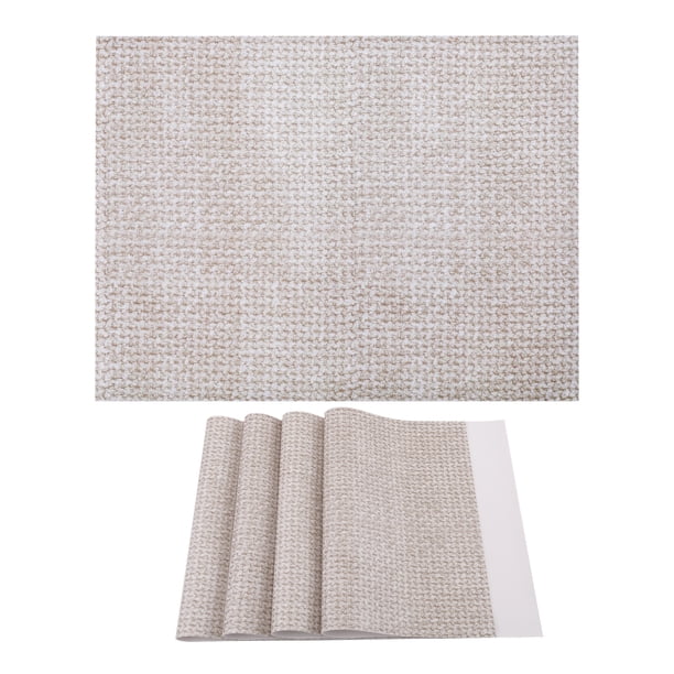 Juego de 4 manteles rectangulares de plástico para decoración de mesa, lavables, resistentes al calor, manteles limpiables color caqui 15.7x11.8 pulgadas