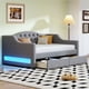thumbnail image 1 of Upholstered Twin XL Size Daybed with LED Belt and 2 Drawers, Gray, 1 of 3