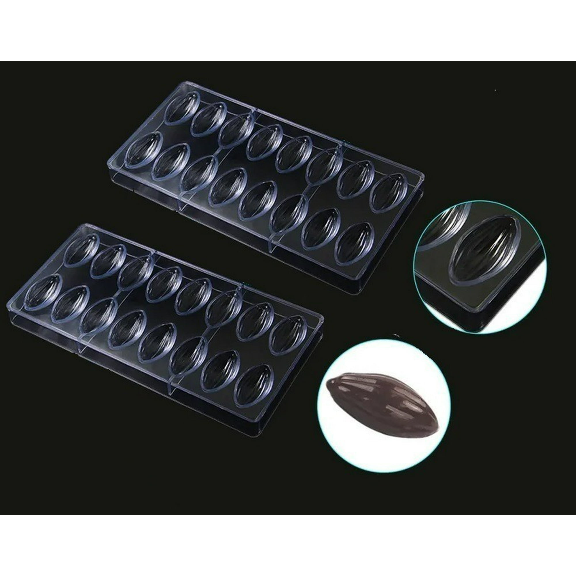 Genérico - 2 Molde Chocolate Acrilico Molde De Chocolate Molde Almendra