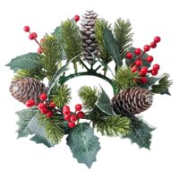 Magideal - Candelabro Con Guirnalda De Agujas De Pino Para Bodas, Velas Navideñas Y Coronas.