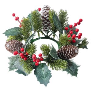 Magideal - Candelabro Con Guirnalda De Agujas De Pino Para Bodas, Velas Navideñas Y Coronas.