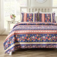 Greenland Home Fashions - Juego De Colcha Greenland Home Melania De Algodón Reversible Tamaño King