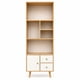 thumbnail image 5 of Estante Librero Nórdico 50x30x150 cm 2 Cajones 1 Puerta MDF 12 mm Blanco Madera, 5 of 6