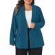 thumbnail image 1 of Agnes Orinda Chaquetas de Traje Casual de Negocios para Mujer Tallas Grandes con Solapa y Botón de Manga Larga 4X Azul Pavo Real, 1 of 8