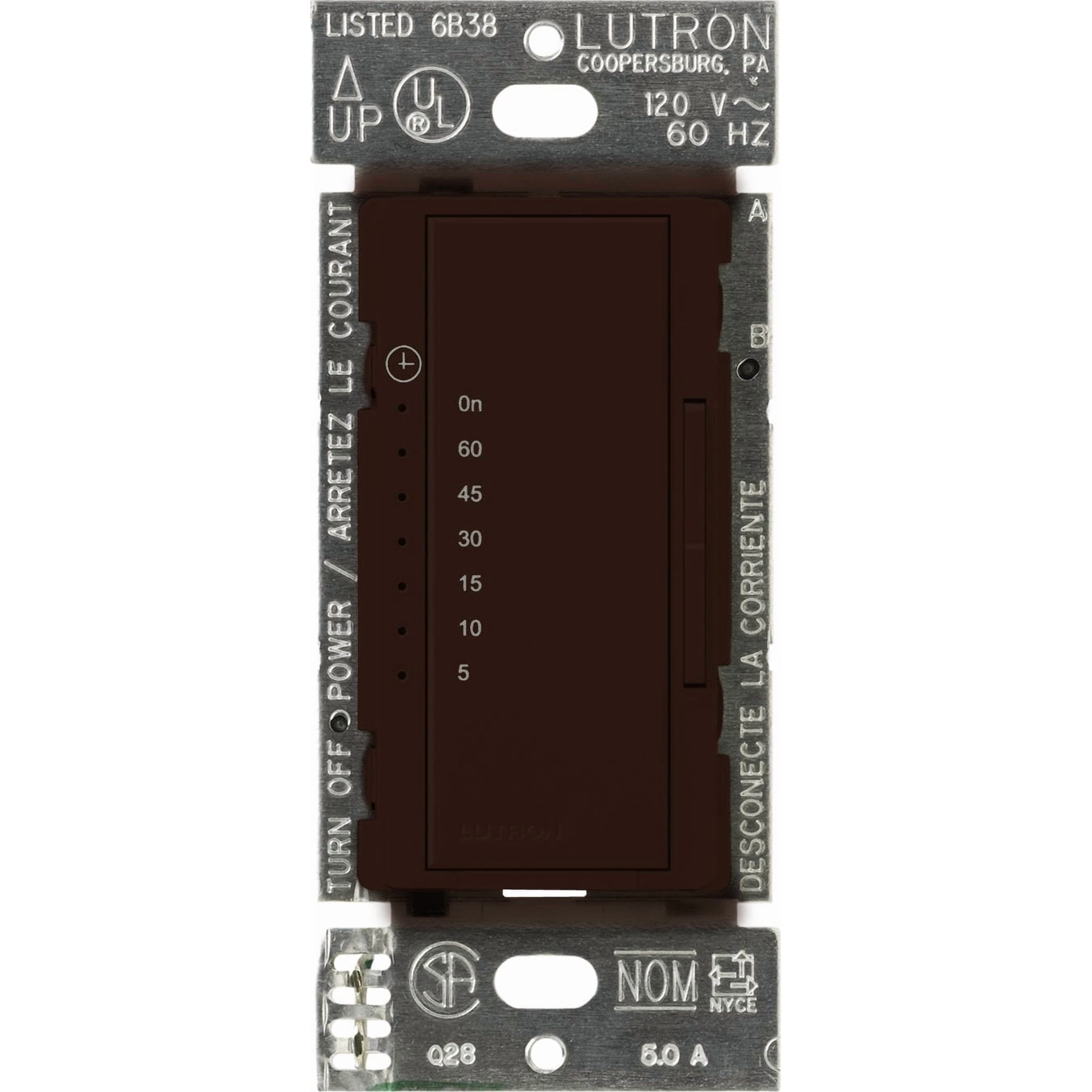 Interruptor Temporizador De Cuenta Regresiva Lutron Maestro Ma-t51mn-br Marrón