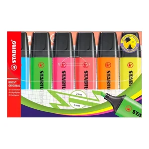Marcador Resaltador Stabilo Boss Con Diseño De Fluorescentes De Punta Biselada X Unidad X 6