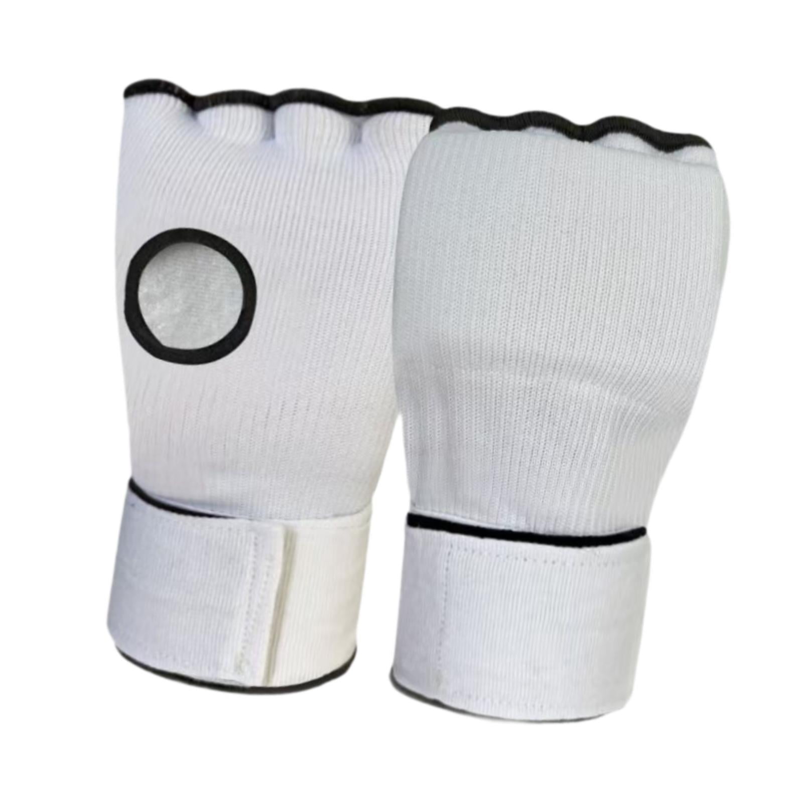 Magideal - Bandas De Mano De Caja, Guantes Internos, Bucles De Muñeca Rápida Para Adultos, Guantes Semicondeños Suaves Ajustables Para Ejercicios, Mma, Kickboxin Blanco