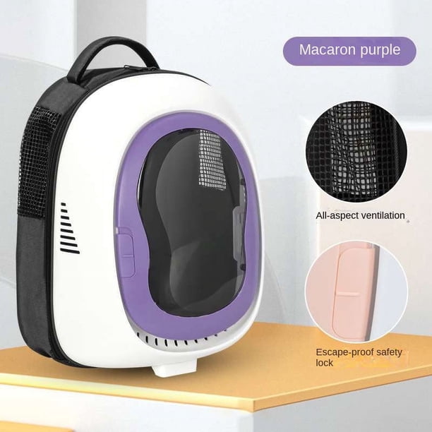 Cat Carrier Backpack Breathable Light Shielding Large Capacity Transparent Space Capsule Pet Cat Transport Backpack Carrier Traveling Portable Outside Thickened Shoulder Strap