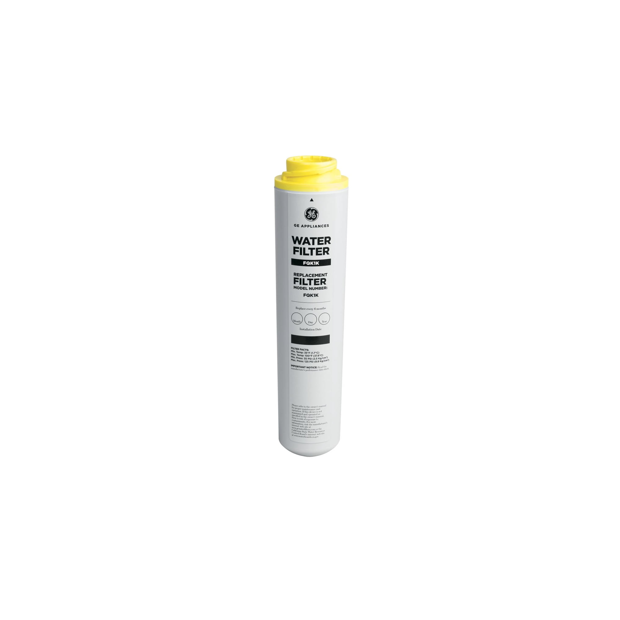 Filtro De Agua Ge Fqk1k De Repuesto Para Debajo Del Fregadero, 1 Filtro