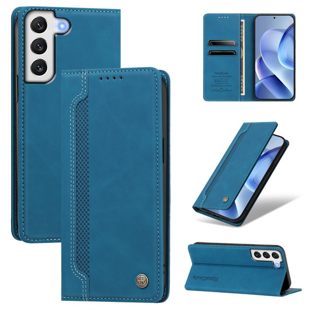 Funda Billetera para Samsung Galaxy S21 FE 5G Imán y Resistente Azul
