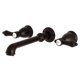 thumbnail image 1 of Grifo para tina romana Kingston Brass Heirloom de montaje en pared, bronce aceitado, 1 of 3