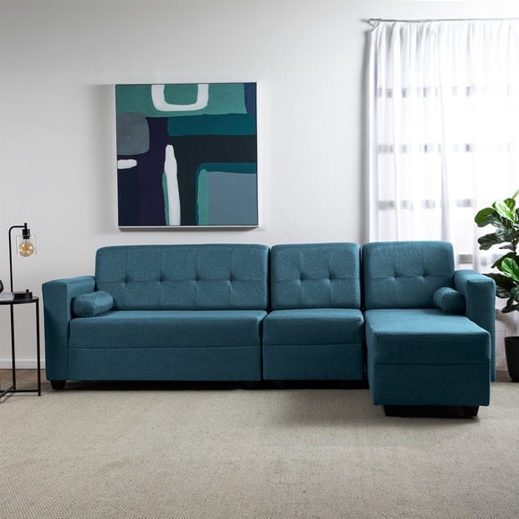 Seccional Boxter Xl Der Tela Azul