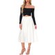 thumbnail image 2 of Falda de fiesta plisada midi con cintura elástica metálica para mujer NOMADIC NOOK S Blanca, 2 of 6