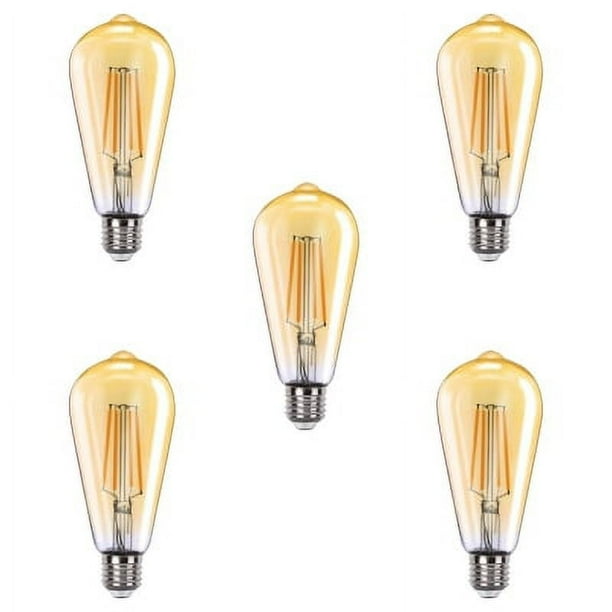 Pack 5 Ampolletas LED E-27 Filamento 8W ST64 SEC