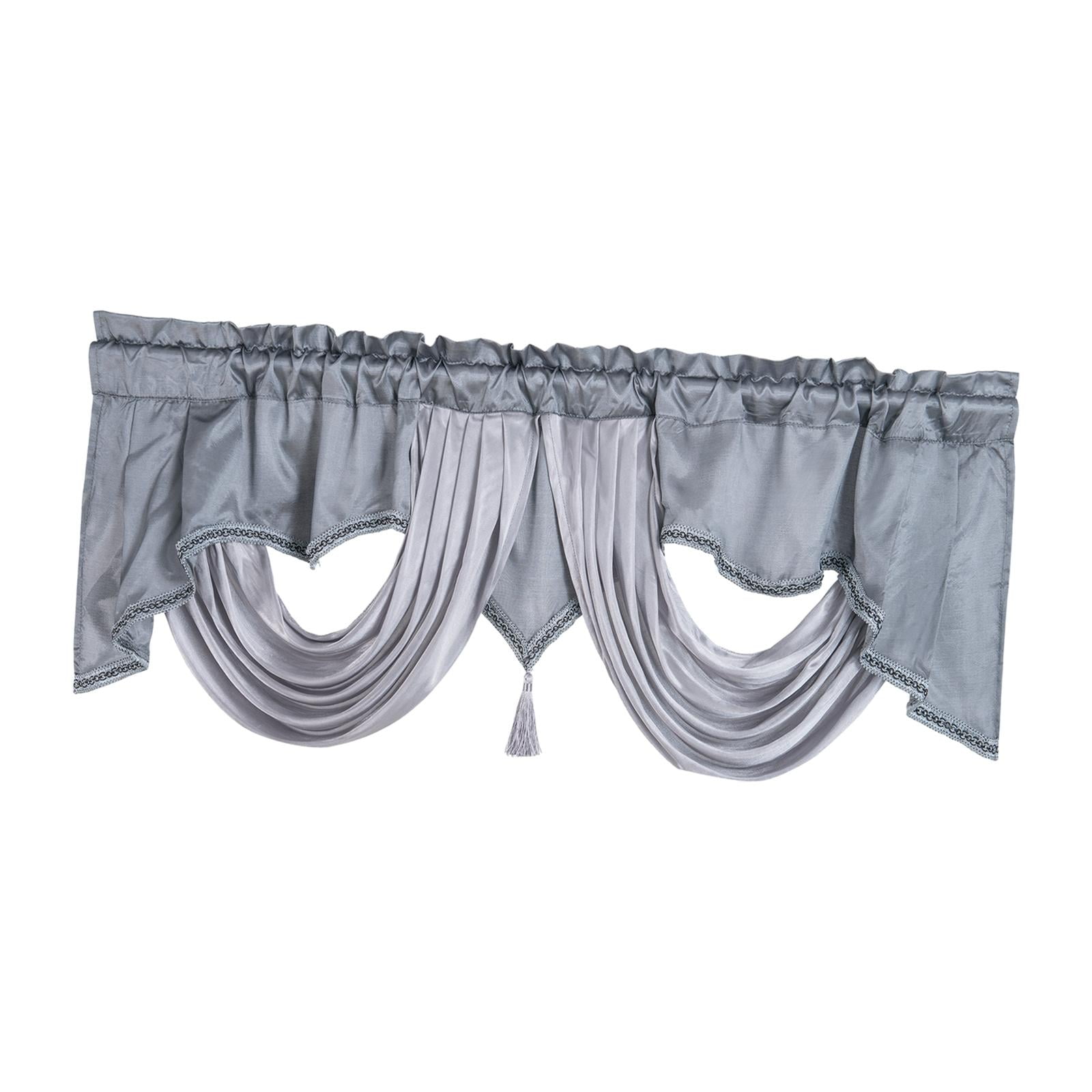 Bothyi - Cortina Con Bolsillo Para Barra, Decoración De Cenefa, Cortina Corta Para Baño, Dormitorio, Sótano, Gris