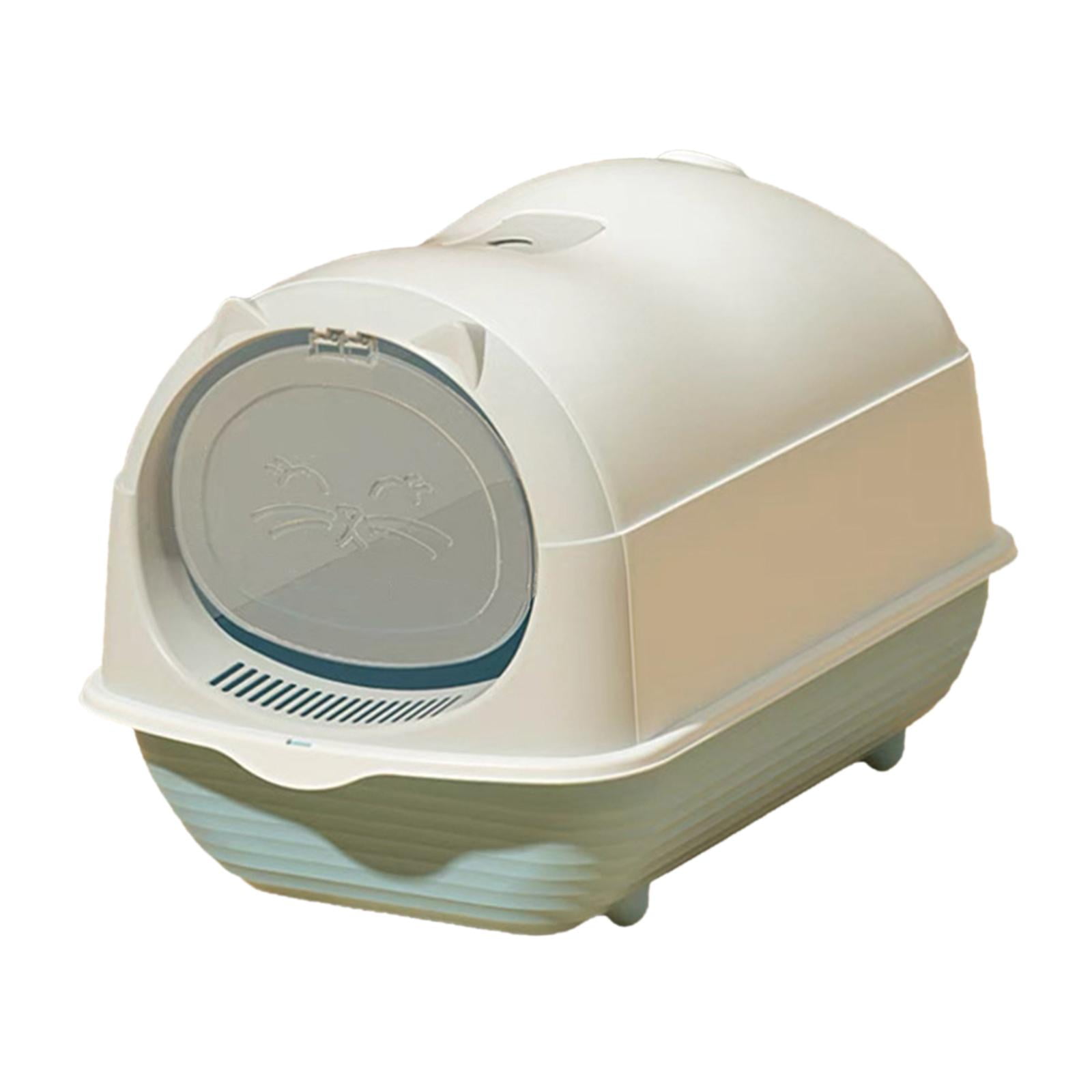 Caja De Arena Para Gatos Con Capucha, Cerrada Y Cubierta, Desmontable Con Solapa En La Puerta Delantera, Gris Claro