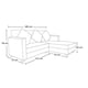 thumbnail image 2 of Sofa L Movible Roma Felpa Negro, 2 of 3