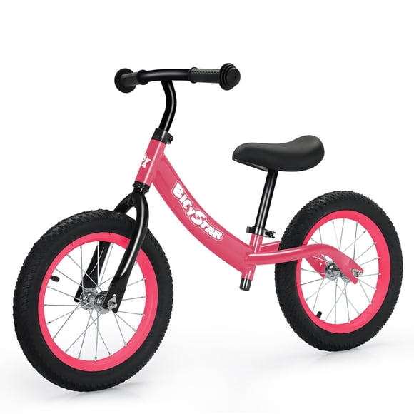 Bicicleta Balance Bike Bicystar para niños de 3 a 7 años con neumáticos neumáticos, color rosa