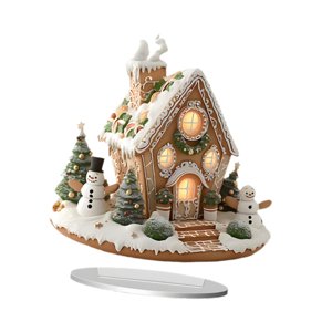 Magideal - Casa De Pueblo Navideña, Recuerdos 2D, Colección De Regalos, Pueblo De Muñecos De Nieve De Invierno, Casa Con Escena De Nieve Para Oficina, Vacaciones