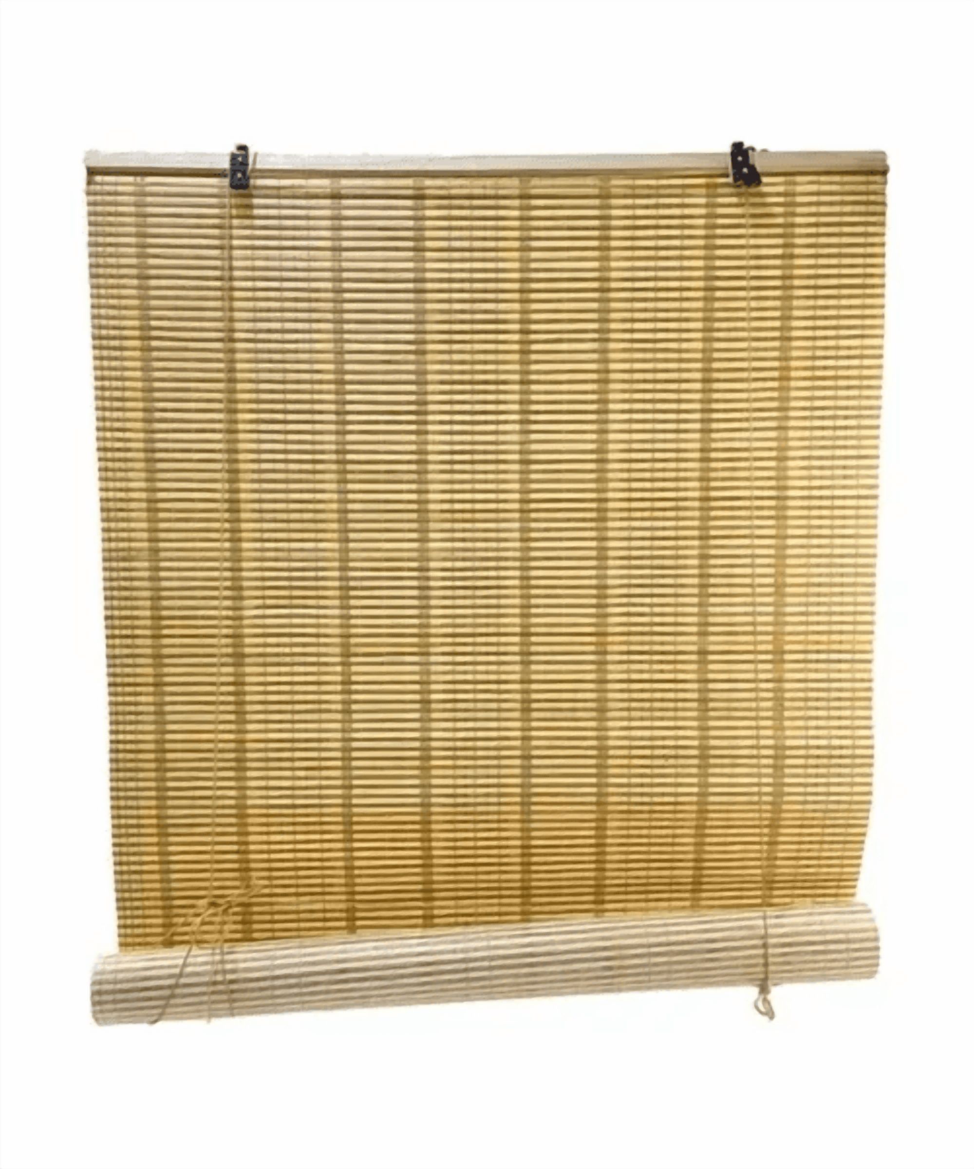 Genérico - Persiana Roller Enrollable Bambú Rayado 90X120 Cm