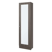Fmfurniture - Closet 1 Puerta Con Espejo 180,1X49,1X30,2 Cm Café Oscuro