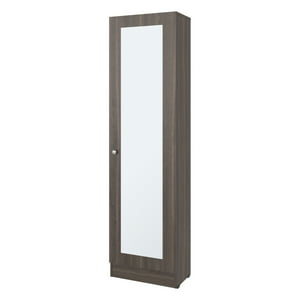 Fmfurniture - Closet 1 Puerta Con Espejo 180,1X49,1X30,2 Cm Café Oscuro