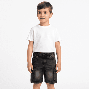 Kibou - Shorts Bermuda Cargo Jean Denim Casual Con Estilo
