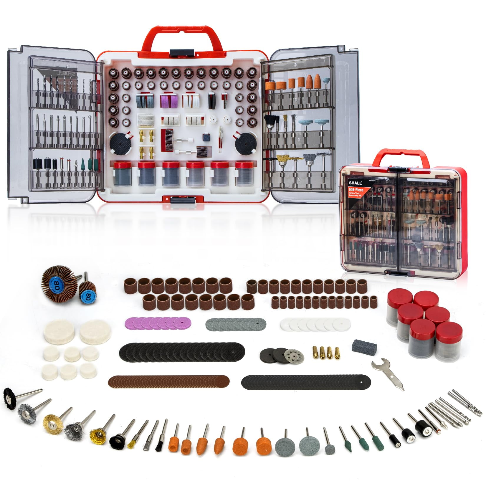 Shall - Kit De Accesorios Para Herramientas Rotativas 508 Piezas Con Funda De Transporte